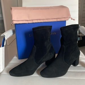 Stuart Weitzman black suede siggy 60 ankle boots 39 / 8.5 US